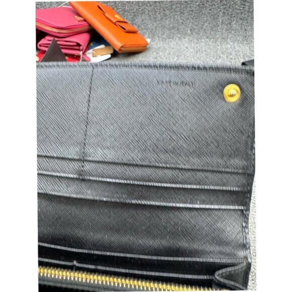PRADA Black Saffiano Leather Long Wallet 175-013025 - Picture 7 of 8